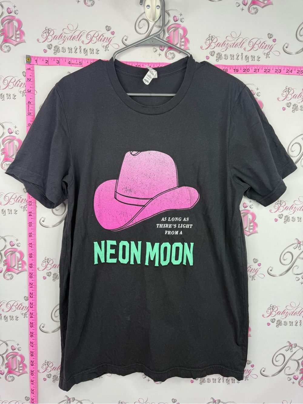 Charlie southern Neon Moon Garth brooks Graphic Tee - Black with Pink Hat